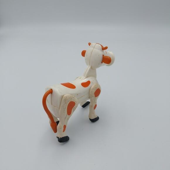 Vintage Fisher Price Little People‎ Spotted Brown White Cow Farm Barn - Picture 4 of 4